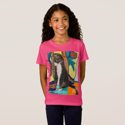 タキシード猫 Tシャツ (正面フル)