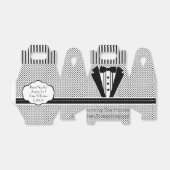 タキシード白黒のド結婚ット フェイバーボックス (折り畳みなし)