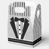 タキシード白黒のド結婚ット フェイバーボックス (オープン)