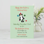 タキシード白黒キャットクリスマスパーティー 招待状 (スタンド正面)