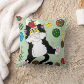 タキシード白黒クリスマスキャット クッション (ブランケット)