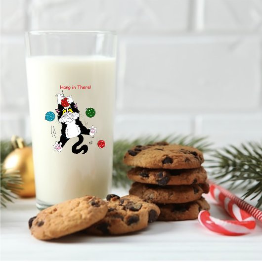タキシード白黒クリスマスキャット タンブラーグラス