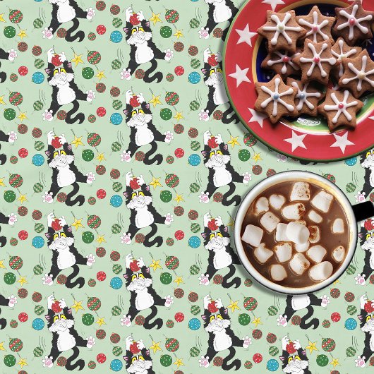 タキシード白黒クリスマスキャット テーブルクロス