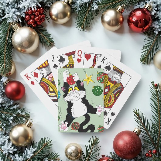 タキシード白黒クリスマスキャット トランプ