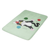 タキシード白黒クリスマスキャット バスマット (アングル)