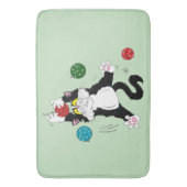 タキシード白黒クリスマスキャット バスマット (正面縦)