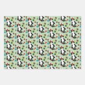 タキシード白黒クリスマスキャット ラッピングペーパーシート (正面)