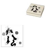 タキシード白黒クリスマスキャット ラバースタンプ (押印)