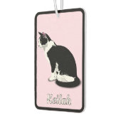 タキシード白黒猫パーソナライズされた カーエアーフレッシュナー (左)