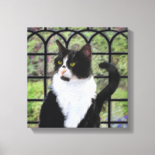 タキシード絵画猫—かわいいオリジナル猫アート キャンバスプリント