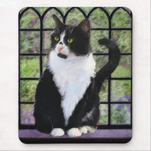 タキシード絵画猫—かわいいオリジナル猫アート マウスパッド