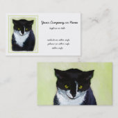 タキシード絵画猫—かわいいオリジナル猫アート 名刺 (正面/裏面)