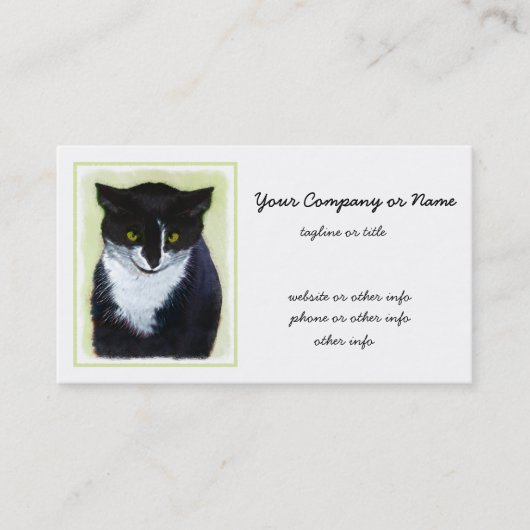 タキシード絵画猫—かわいいオリジナル猫アート 名刺 (正面)