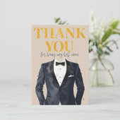 タキシード花婿介添人サンキューカード サンキューカード (スタンド正面)