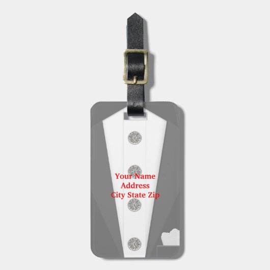 タキシード荷物タグ ラゲッジタグ (正面縦)