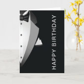 タキシード誕生日グリーティングカード カード (黄色い花)