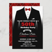 タキシード誕生日招待状 招待状 (正面/裏面)