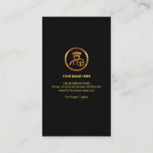 タキシード金ゴールドチャウフールボウトニエール(黒) 名刺 (裏面)