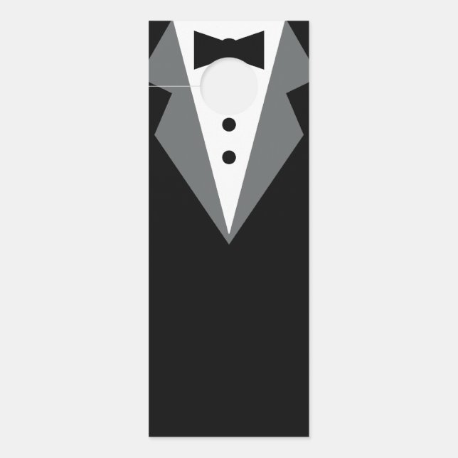 タキシード黒いネクタイのお父さんの日 ドアノブサイン (正面)