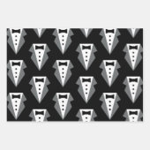 タキシード黒いネクタイのお父さんの日 ラッピングペーパーシート (正面)