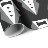 タキシード黒いネクタイのお父さんの日 ラッピングペーパー (ロールコーナー)