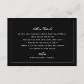 タキシード黒枠モノグラエレガントム結婚ズ エンクロージャーカード (正面)