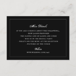 タキシード黒枠モノグラエレガントム結婚ズ エンクロージャーカード