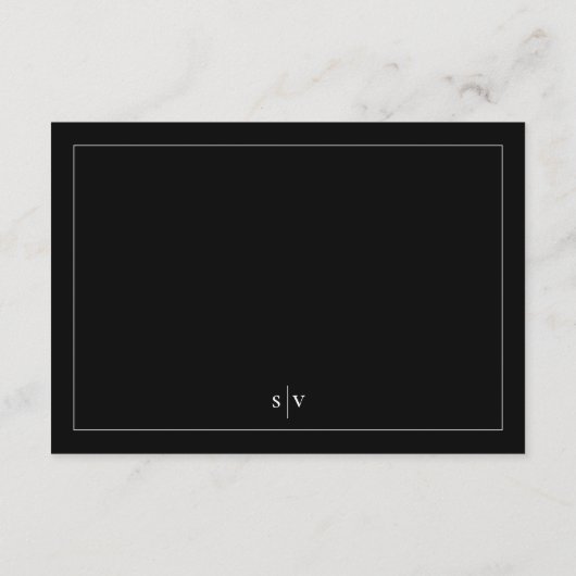 タキシード黒枠モノグラエレガントム結婚ズ エンクロージャーカード (裏面)