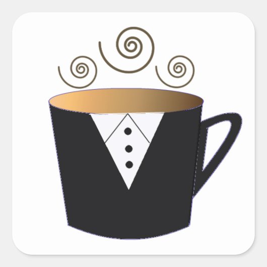 タキシード コーヒーマグ デザイン スクエアシール (正面)