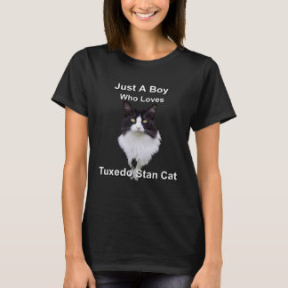 タキシード・スタン猫が大好きな少年 Tシャツ
