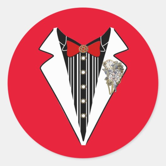 タキシード – ステームパンク結婚ス ラウンドシール (正面)