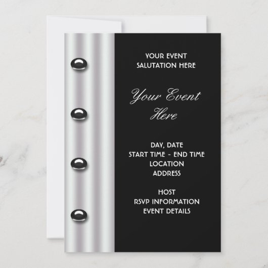 タキシード ブラックタイ フォーマル イベント 招待状 (裏面)