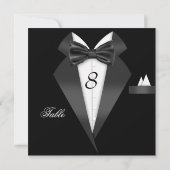 タキシード ブラック テーブル番号 席札 招待状 (裏面)