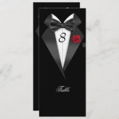 タキシード ブラック テーブル ナンバー 席札 招待状 (正面/裏面)