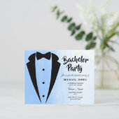 タキシード ブルー ボウタイ バチェラーパーティー 招待状 (スタンド正面)
