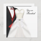 タキシード ボールガード ブラックタイ パーティー 招待状 (正面/裏面)