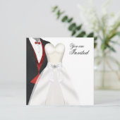 タキシード ボール ドレス ブラック タイ パーティー 招待状 (スタンド正面)