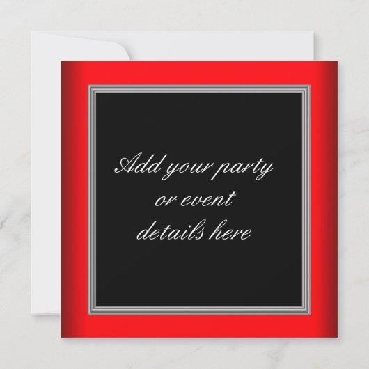 タキシード ボール ドレス 黒タイ パーティー 招待状 (裏面)