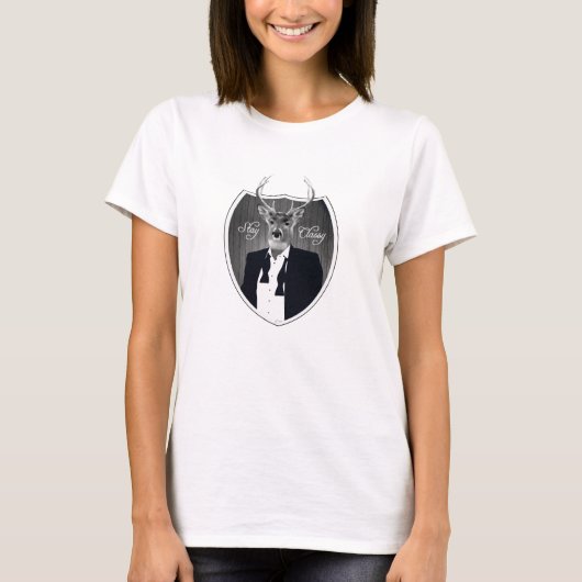 タキシード-上品な滞在のシカ Tシャツ (正面)