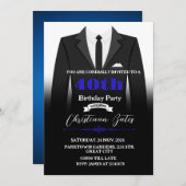 タキシード 誕生日 招待状 (正面/裏面)