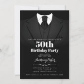 タキシード 誕生日 招待状 (正面)