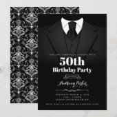 タキシード 誕生日 招待状 (正面/裏面)