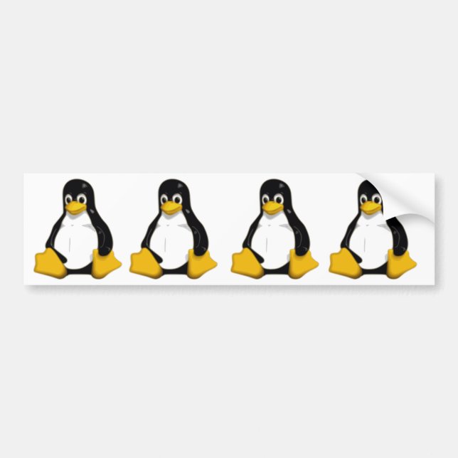 タキシードLinuxのロゴのペンギン バンパーステッカー (正面)