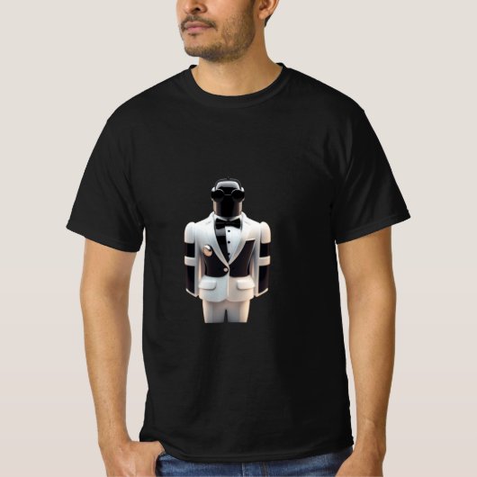 タキシードTシャツのロボット Tシャツ (正面)