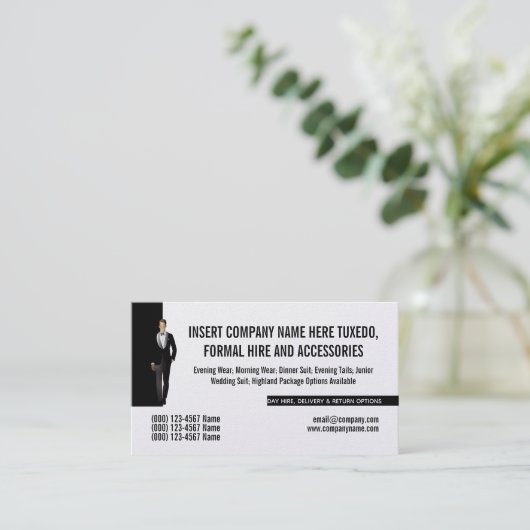 タキシーフォーマルドマンスーツ借家DIYカスタム 名刺 (スタンド正面)