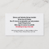 タキシーフォーマルドマンスーツ借家DIYカスタム 名刺 (裏面)