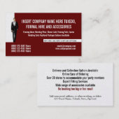 タキシーフォーマルドマンスーツ借家DIYマルーン 名刺 (正面/裏面)