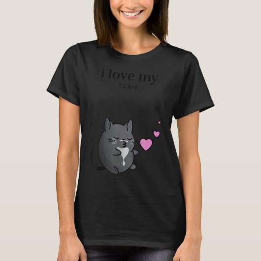 タキシー猫タキシード猫が大好き Tシャツ (正面)