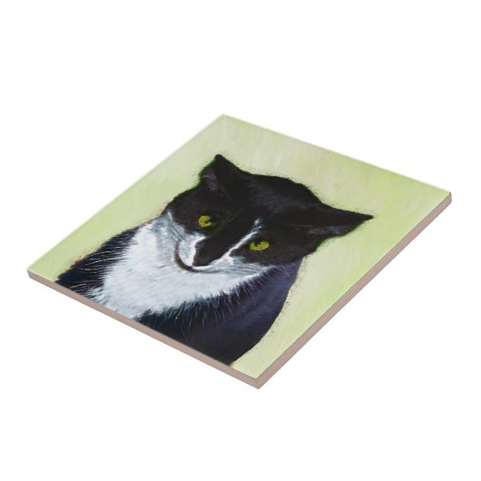 . .タキシ絵画ード猫の可愛いオリジナルの猫アート タイル (側面)