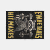 タクおもしろいン重量挙げジム脱税Mヒット フリースブランケット (正面(横))